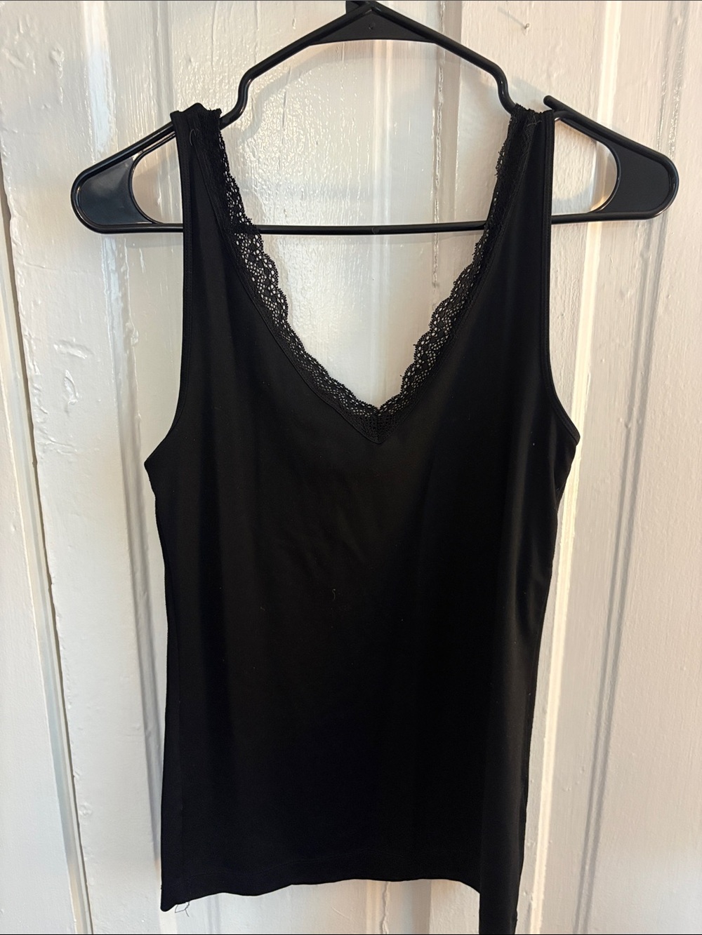 Banana Republic Black Lace-Trim V-Neck Tank